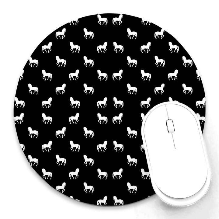 Silhouette Graphic Horses Pattern 7200 Round Mousepads