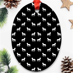 Silhouette Graphic Horses Pattern 7200 Ornament (oval)