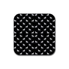 Silhouette Graphic Horses Pattern 7200 Rubber Coaster (square)  by dflcprints