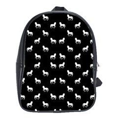 Silhouette Graphic Horses Pattern 7200 School Bag (xl) by dflcprints