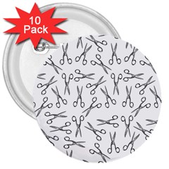 Scissors Pattern 3  Buttons (10 Pack)  by Valentinaart