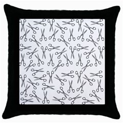 Scissors Pattern Throw Pillow Case (black) by Valentinaart