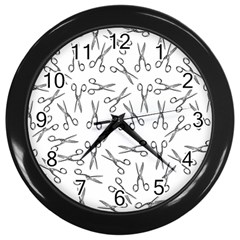 Scissors Pattern Wall Clock (black)