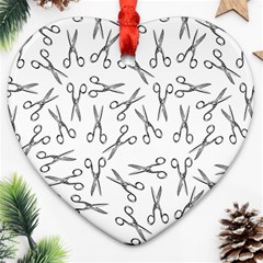 Scissors Pattern Heart Ornament (two Sides) by Valentinaart