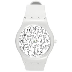 Scissors Pattern Round Plastic Sport Watch (m) by Valentinaart