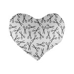 Scissors pattern Standard 16  Premium Flano Heart Shape Cushions Front