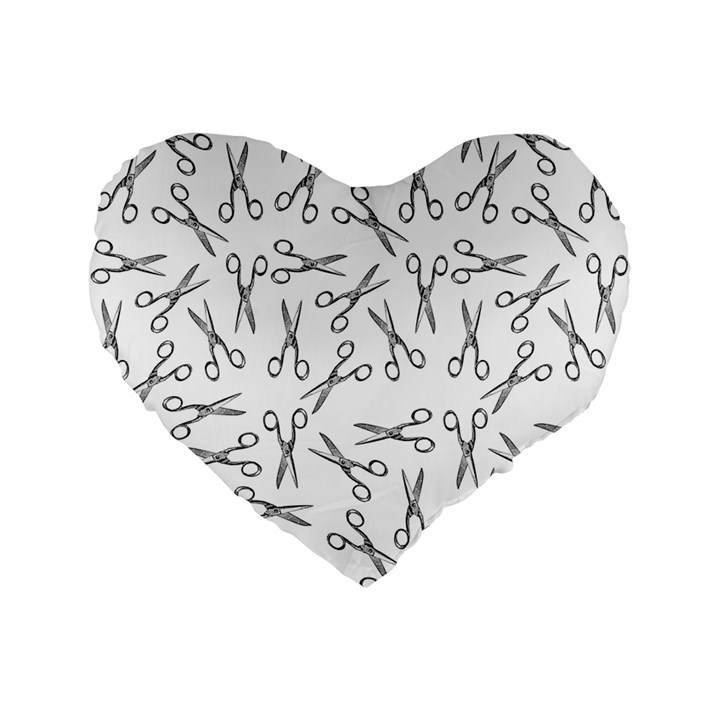 Scissors pattern Standard 16  Premium Flano Heart Shape Cushions