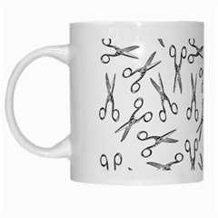 Scissors Pattern White Mugs by Valentinaart