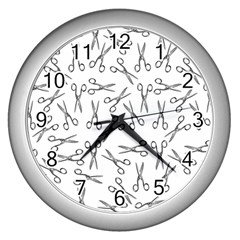 Scissors Pattern Wall Clock (silver)