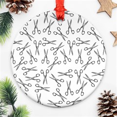 Scissors Pattern Round Ornament (two Sides)