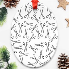 Scissors Pattern Oval Ornament (two Sides)