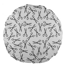 Scissors Pattern Large 18  Premium Flano Round Cushions