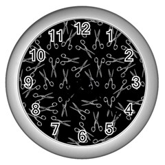 Scissors Pattern Wall Clock (silver)