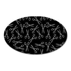 Scissors Pattern Oval Magnet by Valentinaart