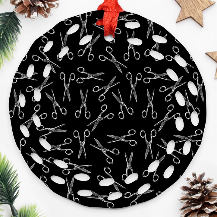 Scissors pattern Ornament (Round Filigree)