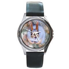 Squirrel Looks At You Round Metal Watch by FunnyCow