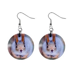 Squirrel Looks At You Mini Button Earrings by FunnyCow