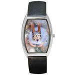 Squirrel Looks At You Barrel Style Metal Watch Front