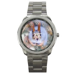 Squirrel Looks At You Sport Metal Watch