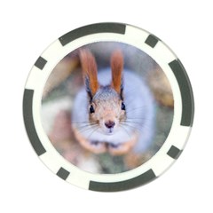 Squirrel Looks At You Poker Chip Card Guard by FunnyCow