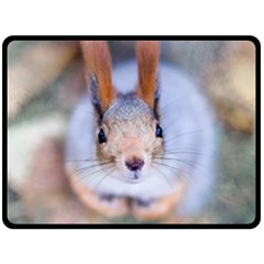 Squirrel Looks At You Fleece Blanket (large)  by FunnyCow