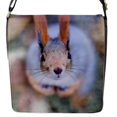 Squirrel Looks At You Flap Messenger Bag (S)