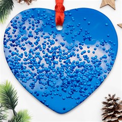 Blue Balloons In The Sky Ornament (heart) by FunnyCow