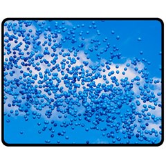 Blue Balloons In The Sky Fleece Blanket (medium)  by FunnyCow