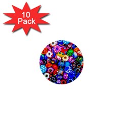 Colorful Beads 1  Mini Buttons (10 Pack)  by FunnyCow