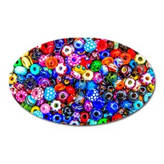 Colorful Beads Oval Magnet by FunnyCow