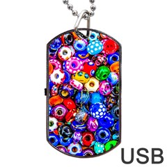 Colorful Beads Dog Tag Usb Flash (one Side) by FunnyCow