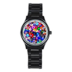 Colorful Beads Stainless Steel Round Watch by FunnyCow