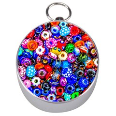 Colorful Beads Silver Compasses by FunnyCow