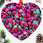 Pile Of Red Strawberries Ornament (Heart) Front