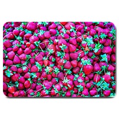 Pile Of Red Strawberries Large Doormat  by FunnyCow