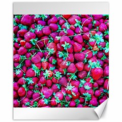 Pile Of Red Strawberries Canvas 11  X 14   by FunnyCow