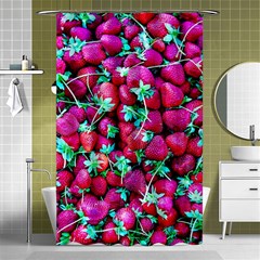 Pile Of Red Strawberries Shower Curtain 48  X 72  (small)  by FunnyCow