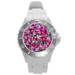 Pile Of Red Strawberries Round Plastic Sport Watch (l) by FunnyCow