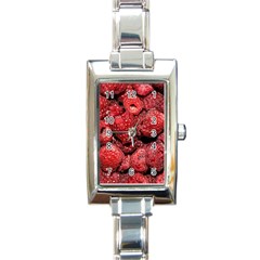 Red Raspberries Rectangle Italian Charm Watch by FunnyCow