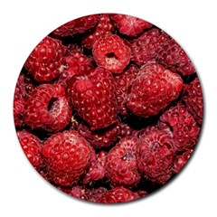 Red Raspberries Round Mousepads by FunnyCow