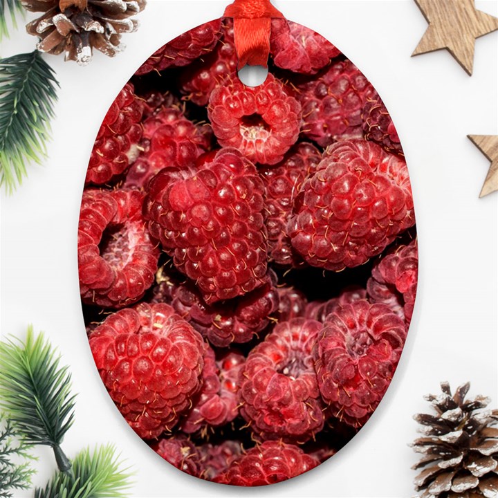 Red Raspberries Ornament (Oval)