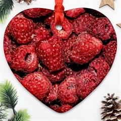 Red Raspberries Ornament (heart) by FunnyCow