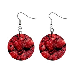 Red Raspberries Mini Button Earrings by FunnyCow