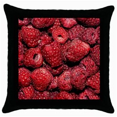 Red Raspberries Throw Pillow Case (black) by FunnyCow