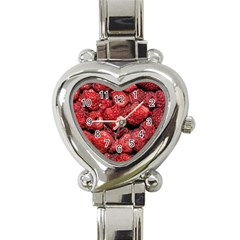 Red Raspberries Heart Italian Charm Watch by FunnyCow