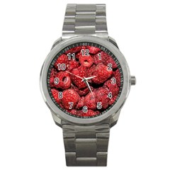 Red Raspberries Sport Metal Watch by FunnyCow