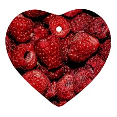 Red Raspberries Heart Ornament (two Sides) by FunnyCow