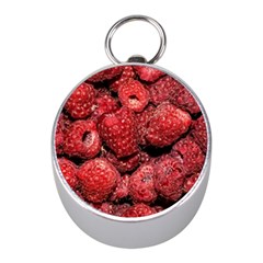 Red Raspberries Mini Silver Compasses by FunnyCow