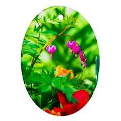 Bleeding Heart Flowers In Spring Ornament (oval) by FunnyCow