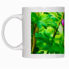 Bleeding Heart Flowers In Spring White Mugs by FunnyCow